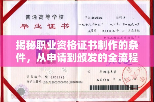 道里揭秘职业资格证书制作的条件，从申请到颁发的全流程解析